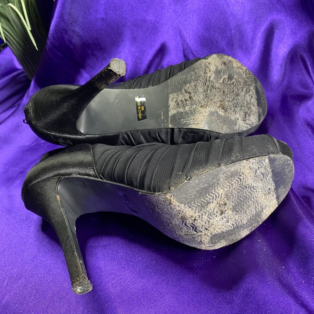 📌Joey Open Toe Black High Heel Pumps - Picture 12 of 14